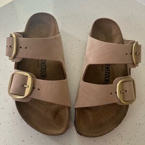Birkenstock Sandals with Gold Buckles